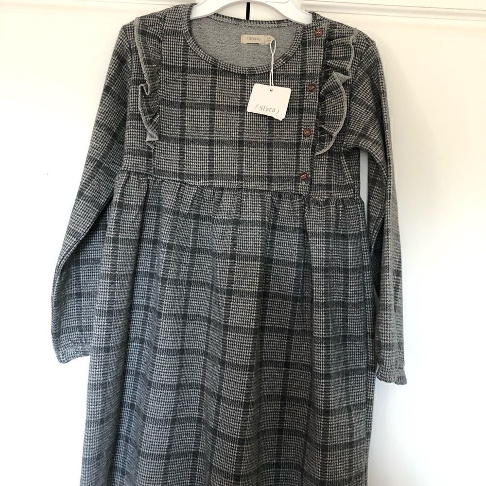 Sfera Girls’ Black & Grey Plaid Dress‎ - Picture 4 of 14
